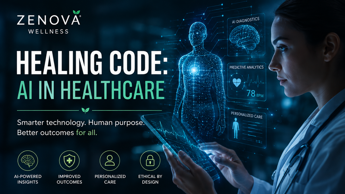 Healing Code: AI in Healthcare — Zenova Wellness article hero image