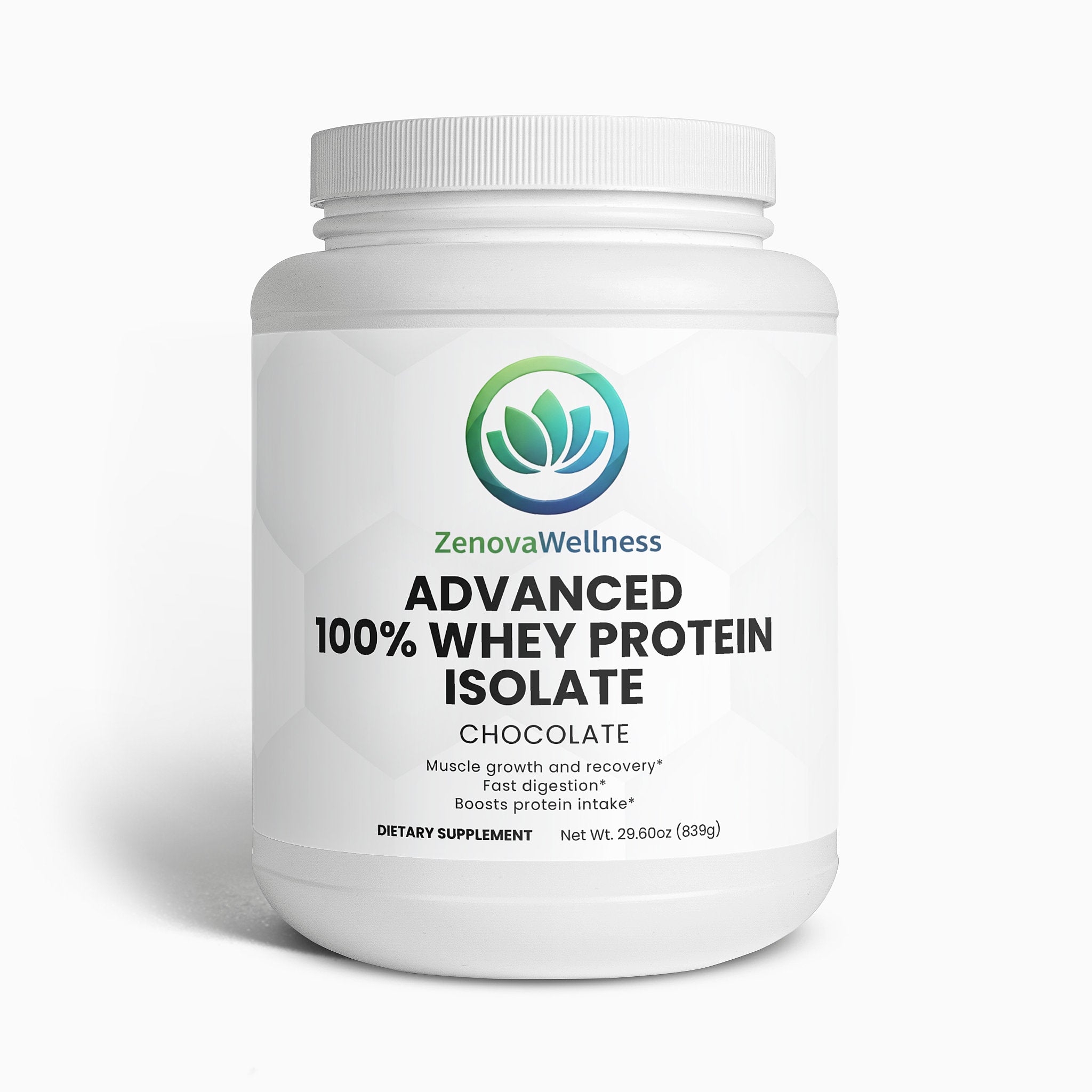 Zenova Wellness Chocolate Whey Protein Isolate – 22g Protein, 30 Servings