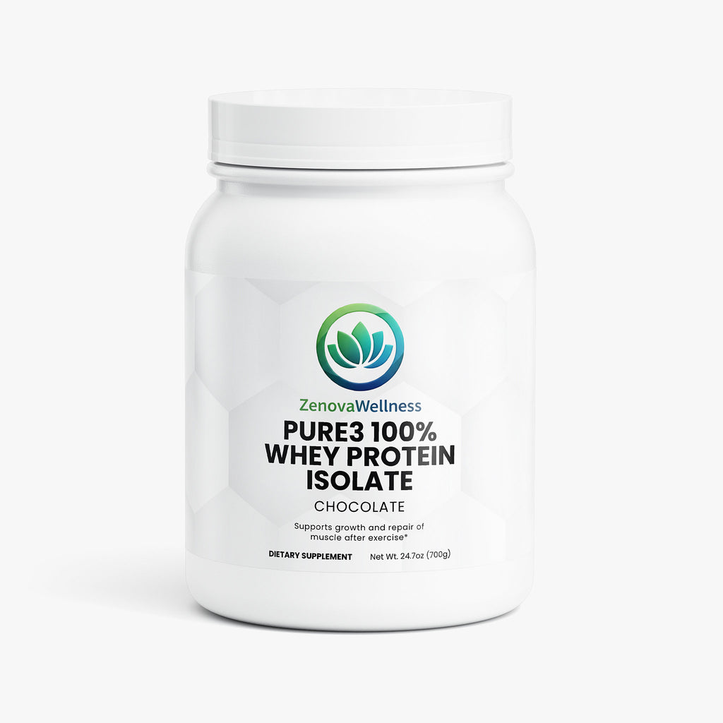 Zenova Wellness PURE3 100% Whey Protein Isolate — Chocolate (Stevia)