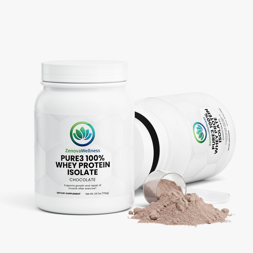 Zenova Wellness PURE3 100% Whey Protein Isolate — Chocolate (Stevia)