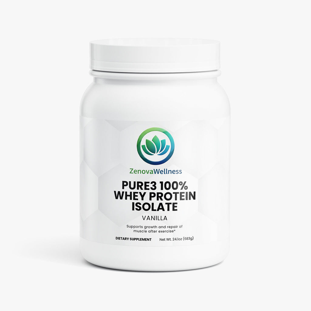 Zenova Wellness PURE3 100% Whey Protein Isolate — Vanilla (Stevia)