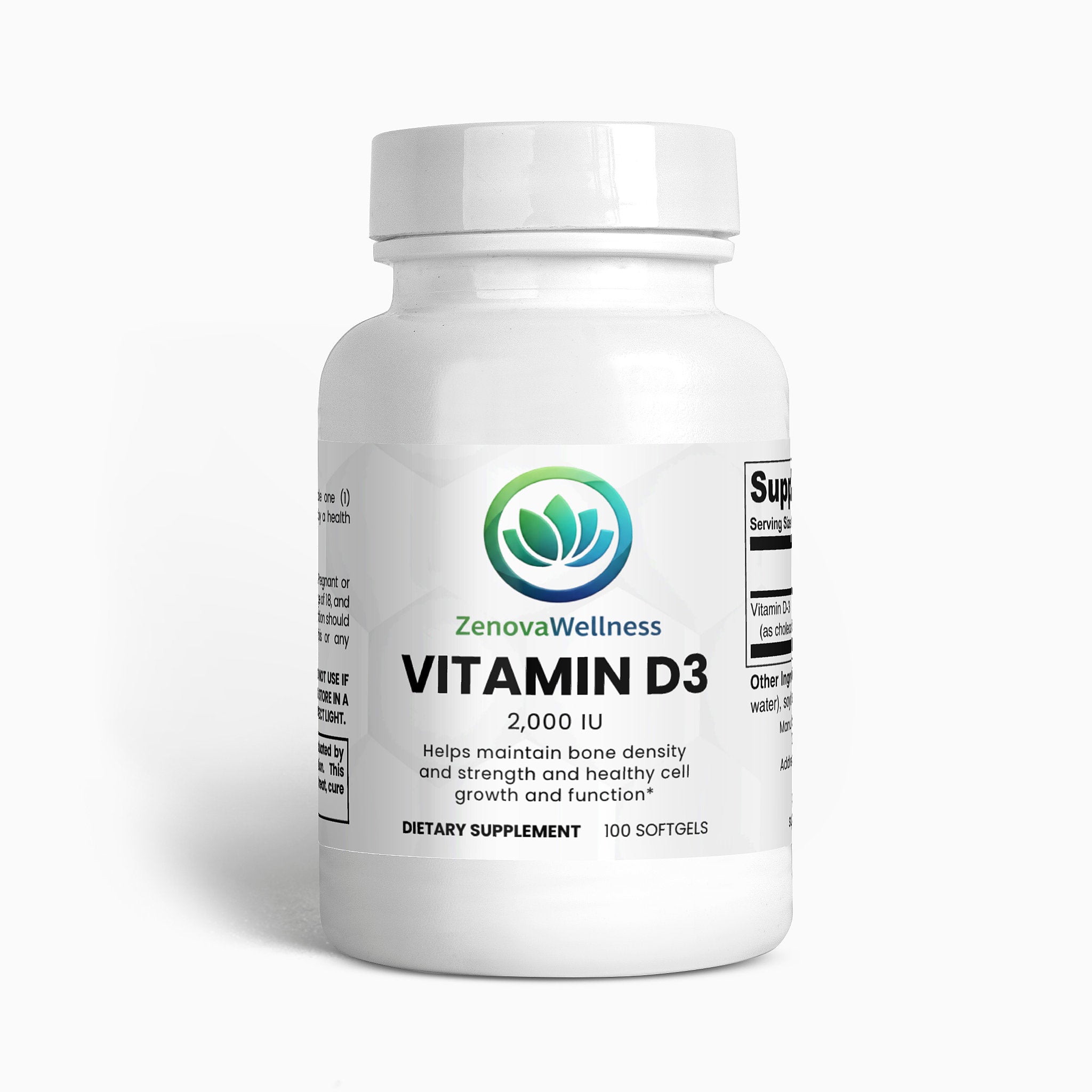 Zenova Wellness Vitamin D3 2,000 IU Softgels