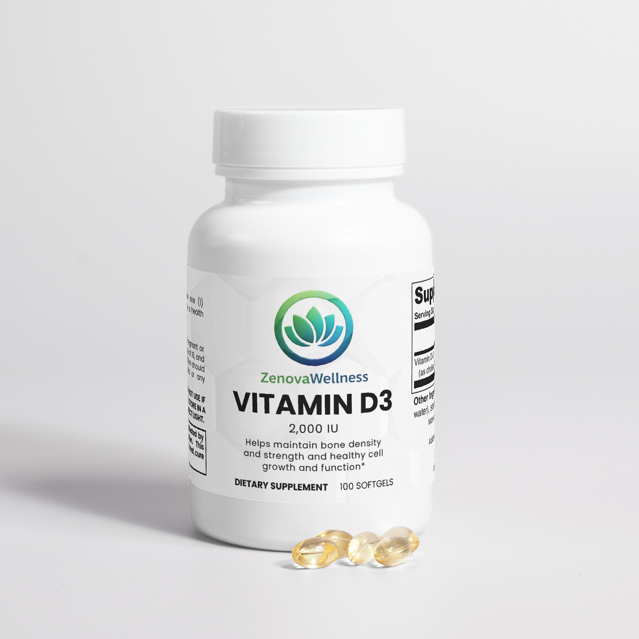 Zenova Wellness Vitamin D3 2,000 IU Softgels