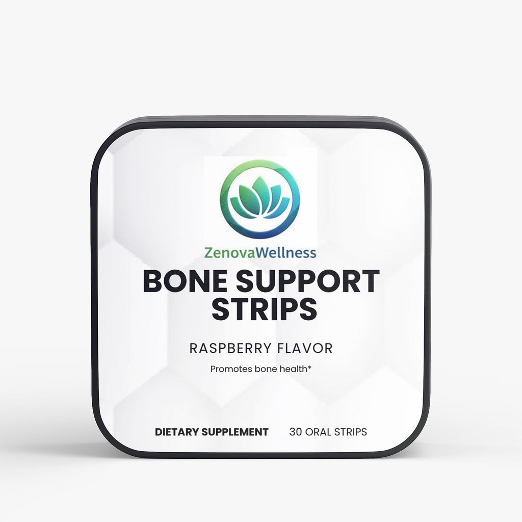 Zenova Wellness Bone Support Strips — Raspberry Oral Strip with D3 + K2