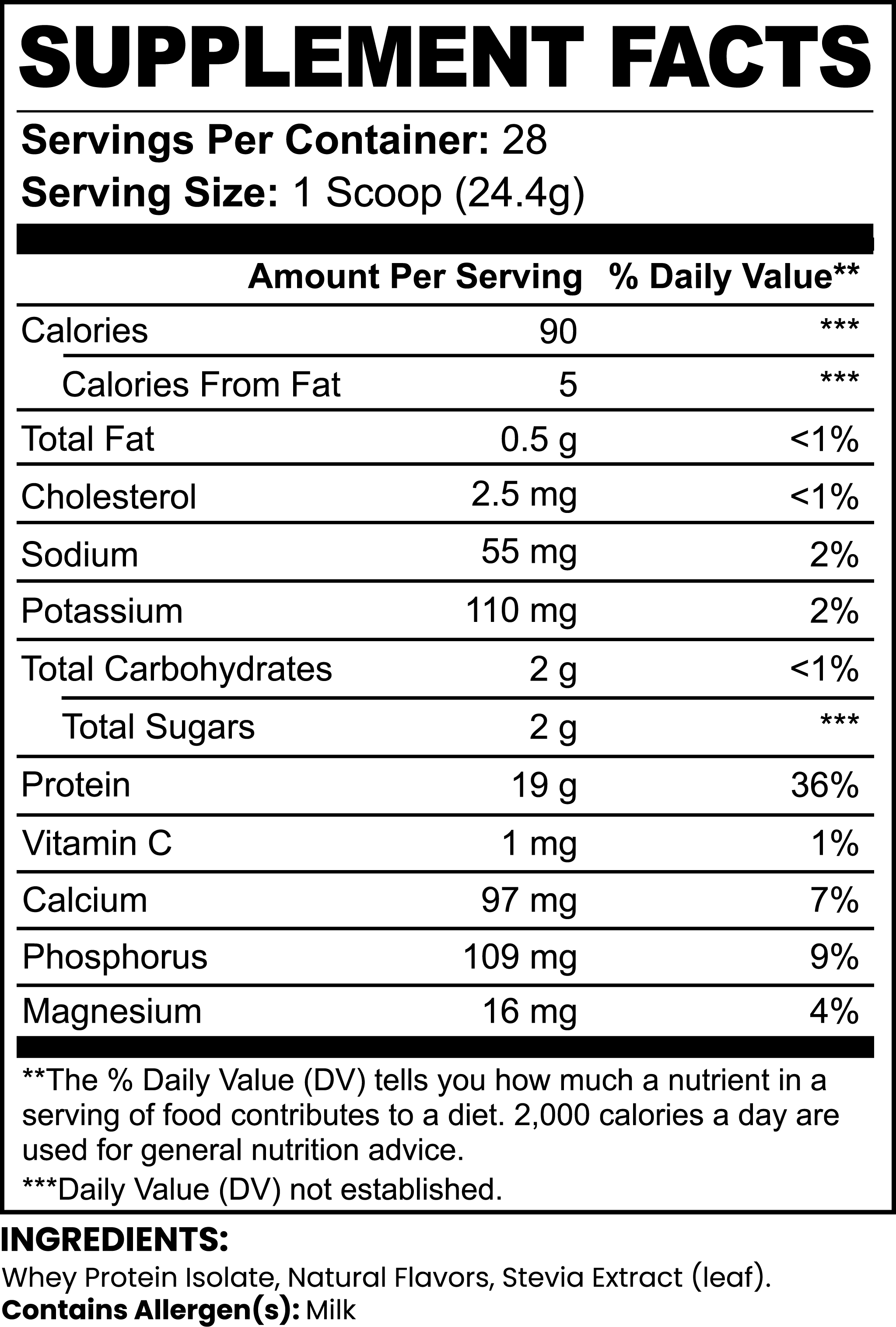 Zenova Wellness PURE3 100% Whey Protein Isolate — Vanilla (Stevia)