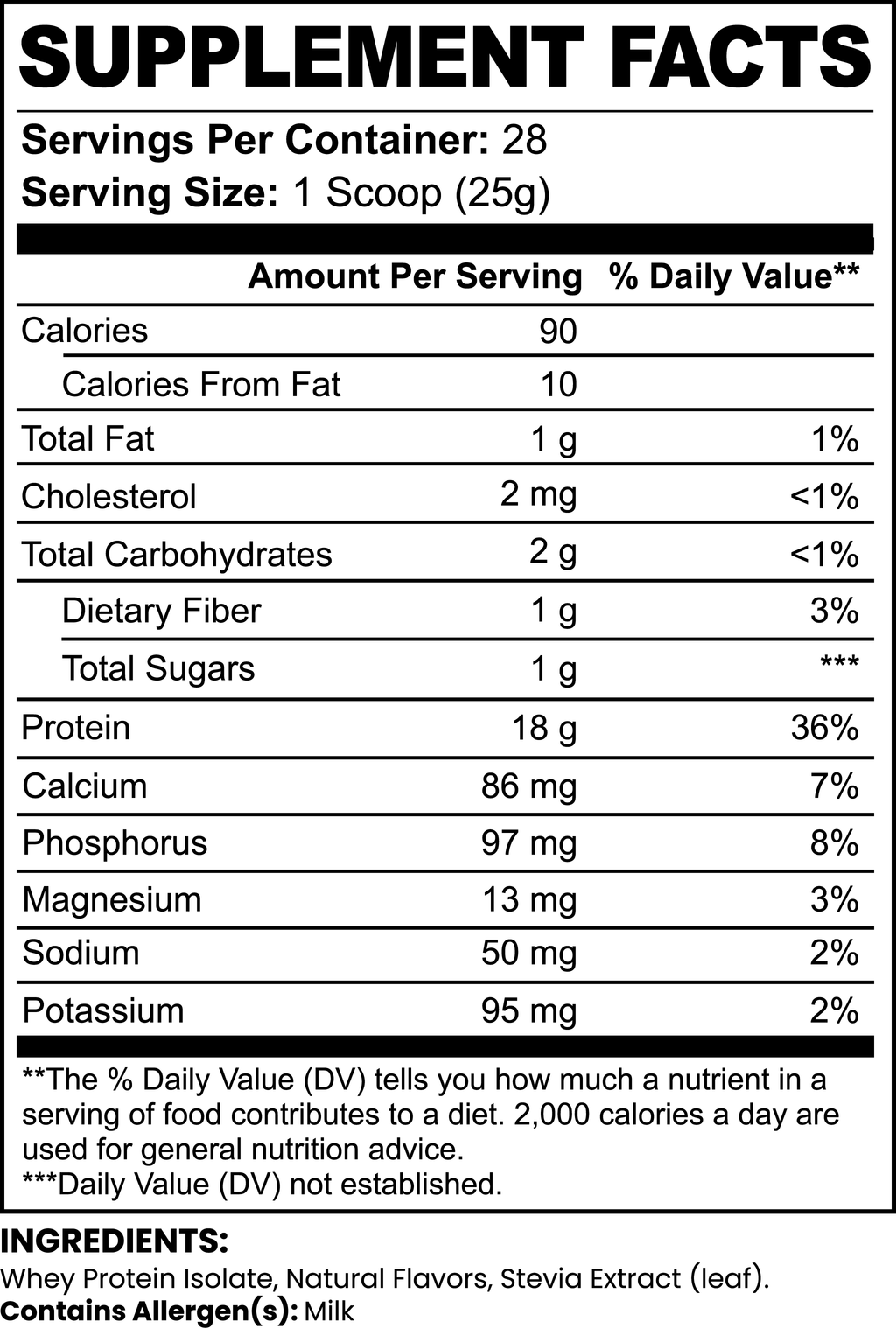 Zenova Wellness PURE3 100% Whey Protein Isolate — Chocolate (Stevia)