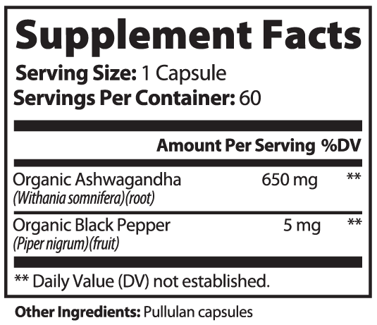 Zenova Wellness Ashwagandha Capsules – With Black Pepper, 60 Count