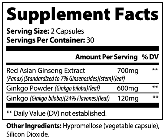 Zenova Wellness Ginkgo Biloba & Ginseng Capsules