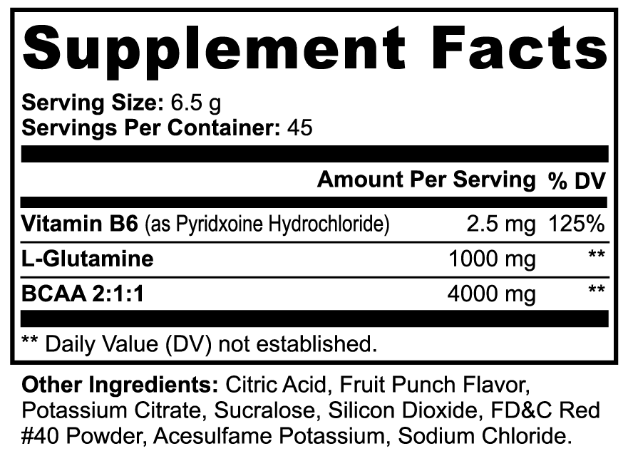 Zenova Wellness BCAA Shock Powder — Fruit Punch