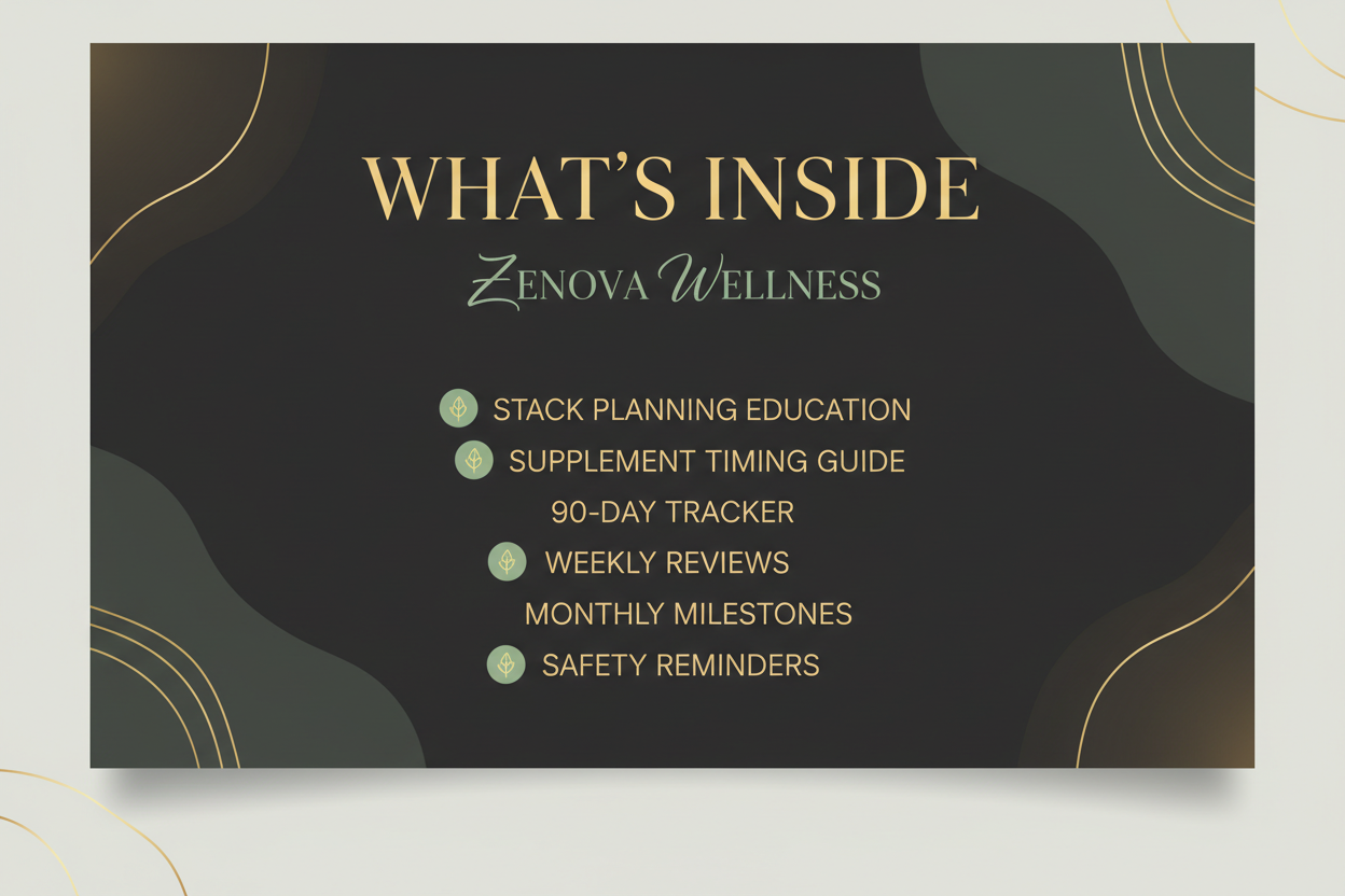 Zenova Complete Supplement Stacking Playbook + 90-Day Tracker